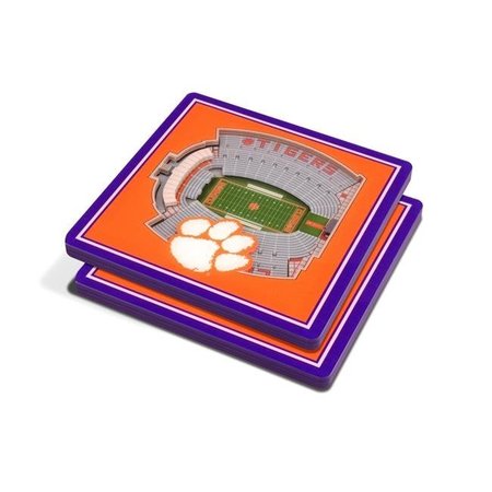 YOU THE FAN YouTheFan 9022053 NCAA Clemson Tigers Memorial Stadium 3D StadiumViews Coaster Set - Pack of 2 9022053